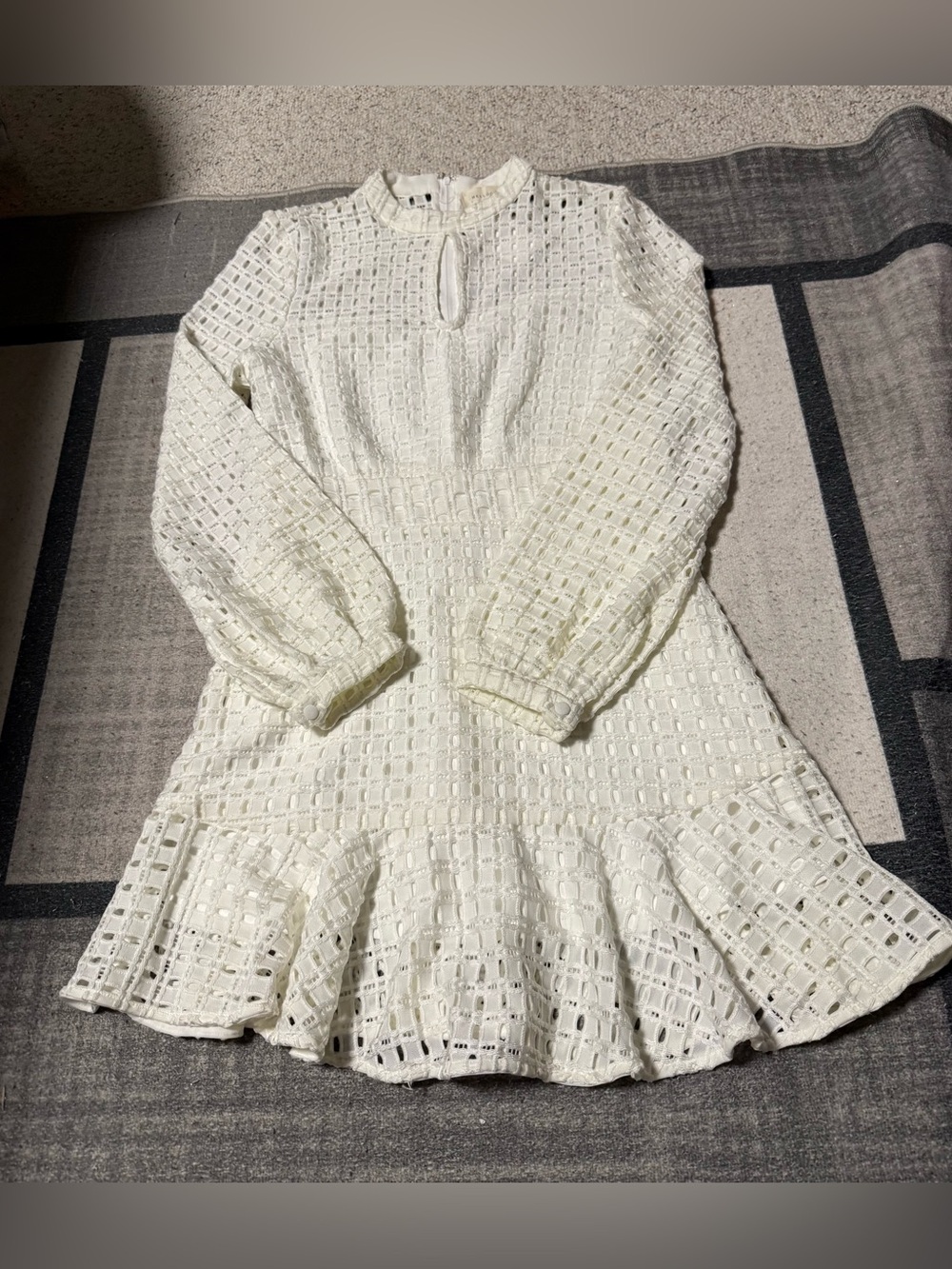 Melloday Mock Neck Eyelet Dress